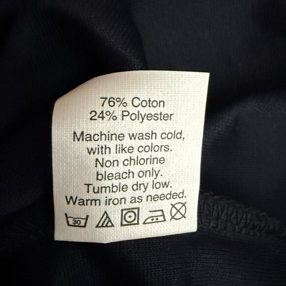 J Crew Factory M Solid Ruffle Sleeve Shift Dress Navy Blue Textured Cotton Blend - Picture 9 of 12